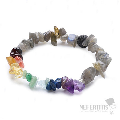Labradorite bracelet chopped chakra with lava