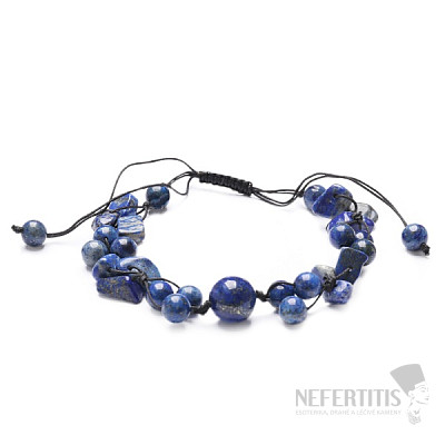 Lapis lazuli bead bracelet with Shamballa clasp