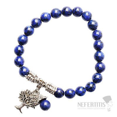 Lapis lazuli náramek extra korálkový se stromem života