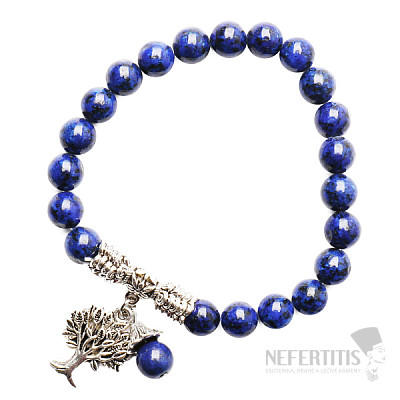 Lapislazuli-Armband extra bestickt mit dem Baum des Lebens