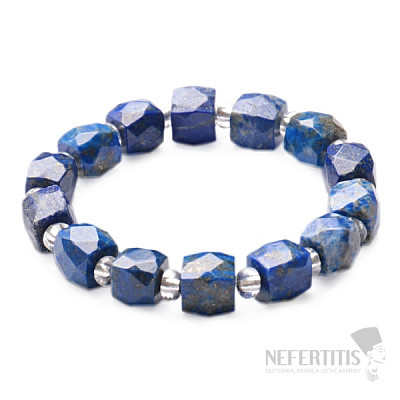 Armband aus poliertem Lapislazuli und Rocailles RB Design 139