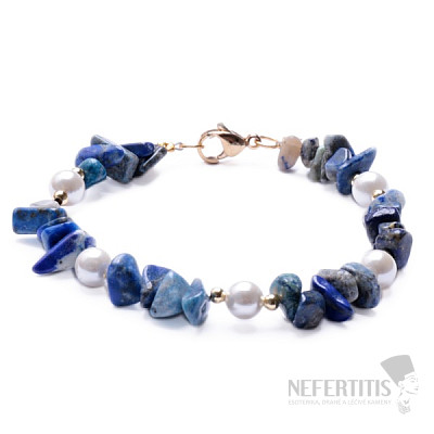 Lapis lazuli sekaný náramok s Mother of Pearl