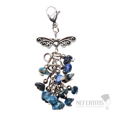 Lapis lazuli grape pendant with angel wings