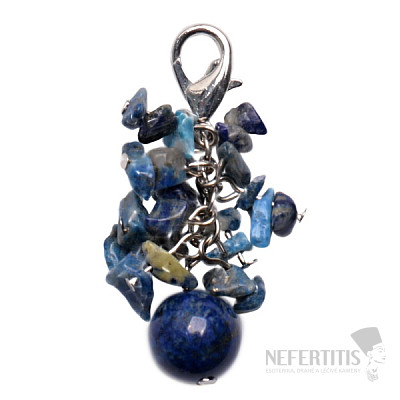 Lapis lazuli grape pendant with large bead
