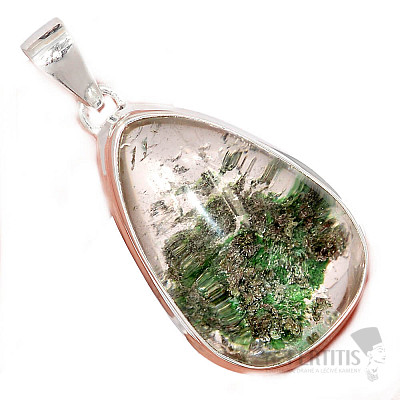 Lodolite - crystal with inclusions pendant silver Ag 925 P1371