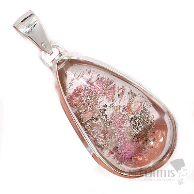 Lodolit - křišťál s inkluzemi přívěsek stříbro Ag 925 P1383