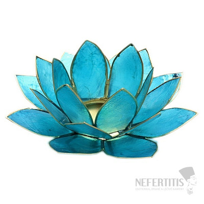 A lotus candle for the throat chakra
