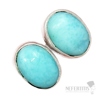 Larimar náušnice pecky stříbro Ag 925 E252