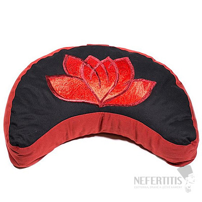 Meditationskissen Halbmond Lotus rot-schwarz