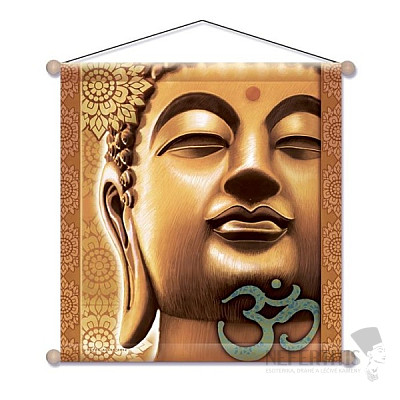 Závěsný látkový meditační obraz Golden Buddha