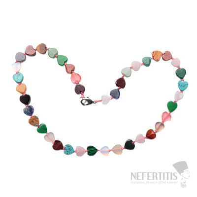 Cheerful semi-precious heart necklace