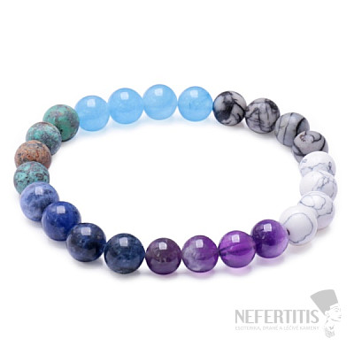 Perlenarmband aus Amethyst und Dumortierit