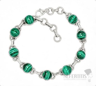 Malachite bracelet silver Ag 925 B154