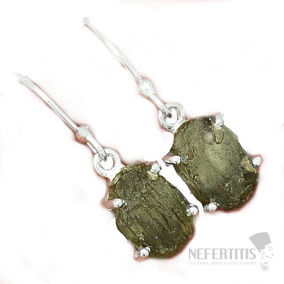 Vltavín náušnice stříbro Ag 925 E155