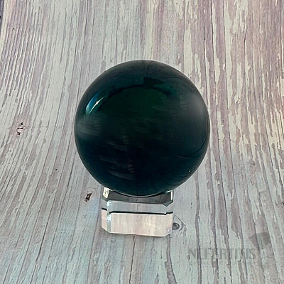 Obsidian black celestial eye sphere Mexico 5
