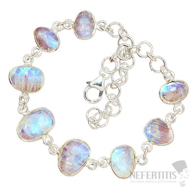 Moonstone rainbow bracelet silver Ag 925 B73