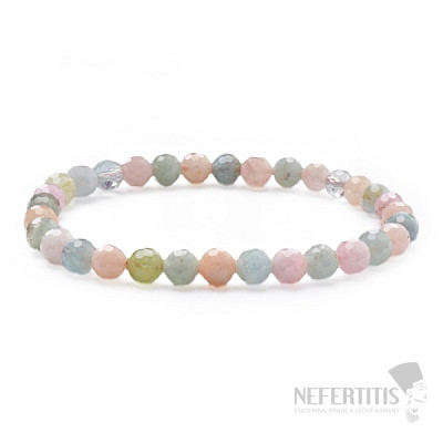 Morganite - beryl pink emerald bracelet extra AA quality cut beads