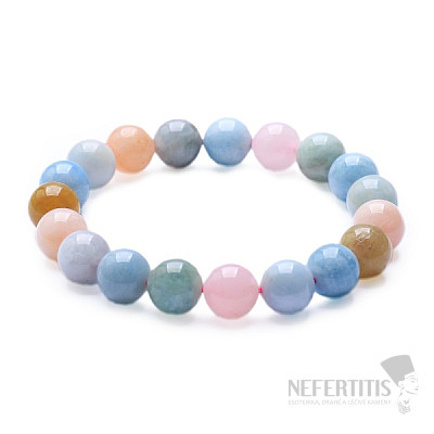 Morganite - beryl pink emerald bead bracelet extra 10 mm