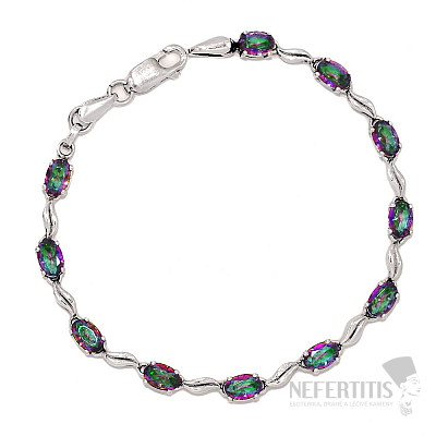 Topaz mystický náramek stříbro Ag 925 B333