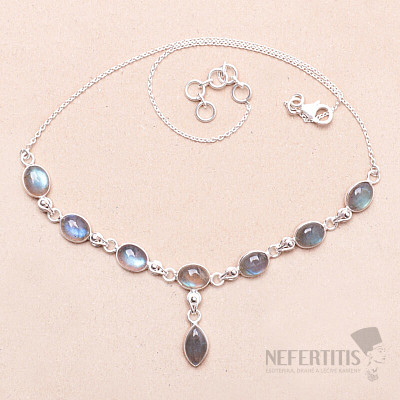 Labradorit náhrdelník stříbro Ag 925 N1328