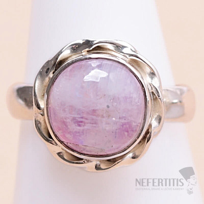 Mondstein Regenbogen rosa Ring Silber Ag 925 N-8922