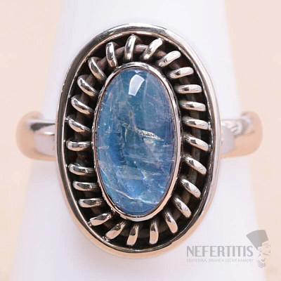 Mondstein Regenbogen blau Ring Silber Ag 925  N-8927