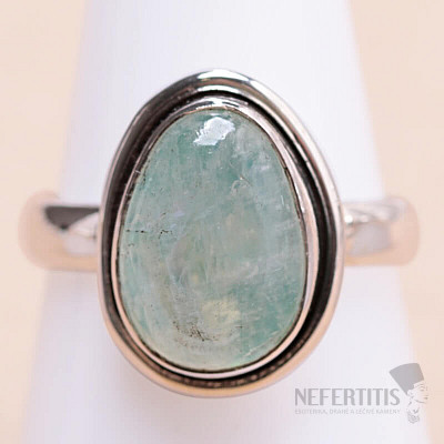 Moonstone rainbow green ring silver Ag 925 N8943