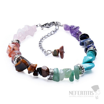 Chakra bracelet chopped with metal ornaments
