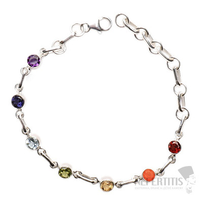 Chakra-Armband rund Ag 925