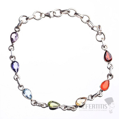 Chakra-Tropfenarmband Ag 925