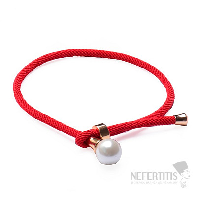 Fashion bracelet red cord with pearl