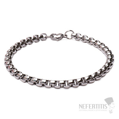 Náramok Box chain štýl z nerezovej ocele vo farbe striebra 20 cm