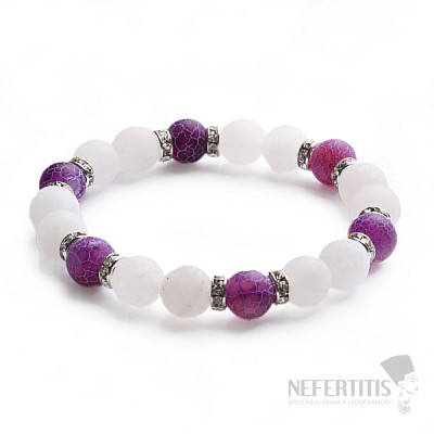 Agate cracked purple and jadeite bracelet RB Design 66