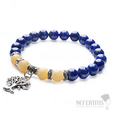Lapis lazuli with jade and tree of life bracelet RB Design 67