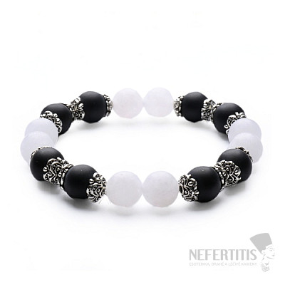 Armband aus schwarzem Achat und Jade RB Design 69