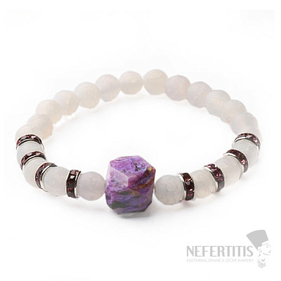 Charm with white cracked agate bracelet RB Design 70