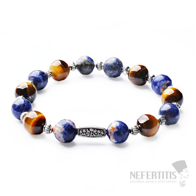 Tiger&#39;s eye and sodalite men&#39;s bracelet RB Design 72