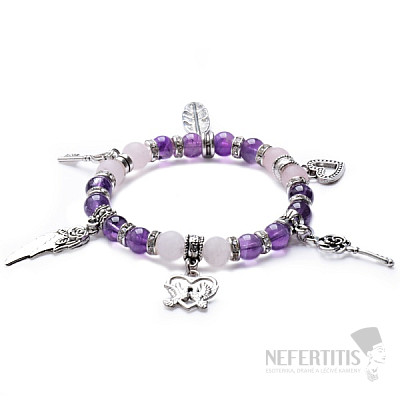 Jubiläums-Designerarmband aus Amethyst und Roségold RB Design 100