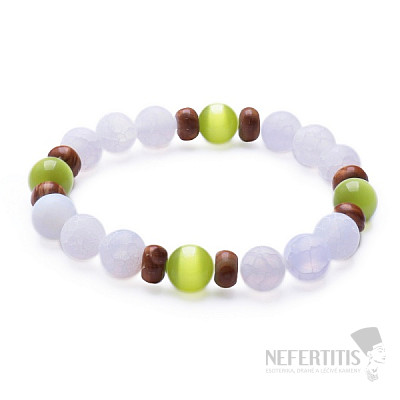 White cracked agate with ulexite bracelet RB Design 118