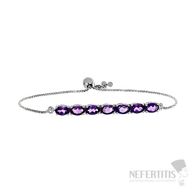 Silberarmband mit afrikanischen Amethysten Ag 925 015955 AFAM
