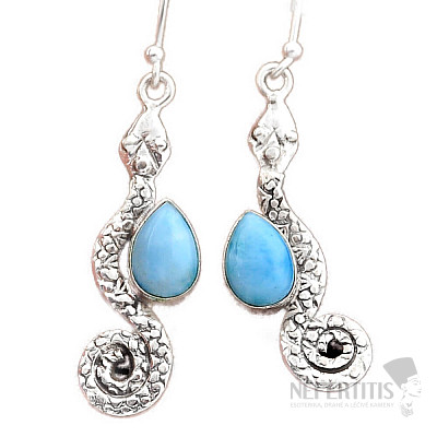 Larimar náušnice stříbro Ag 925 46627