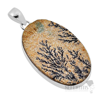 Psilomelan dendritischer Anhänger Silber Ag 925 51442