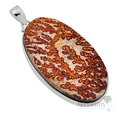 Psilomelan dendritischer Anhänger Silber Ag 925 51444