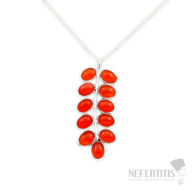 Karneol náhrdelník striebro Ag 925 89690