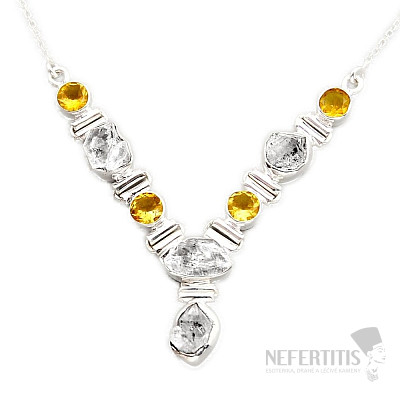 Herkimer diamond necklace silver Ag 925 96160