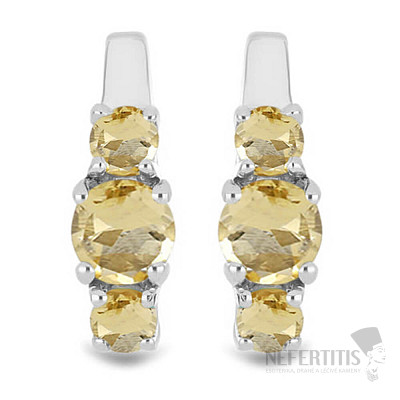 Silver earrings with cut citrines Ag 925 033750 CT