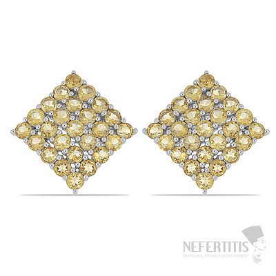 Silver earrings with cut citrines Ag 925 08101 CT