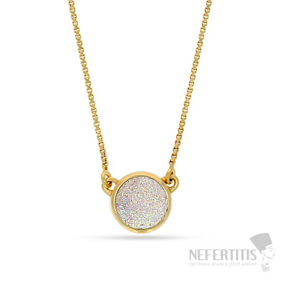 Silberne Halskette mit Achat-Satelliten Aqua Aura