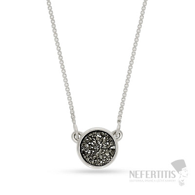 Silver necklace with agate pendant