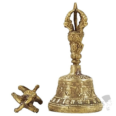 Rituální Zvonek s dorže malý 11 cm